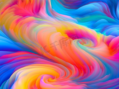 五彩缤纷的色彩风暴动态的彩色旋转背景油画素材