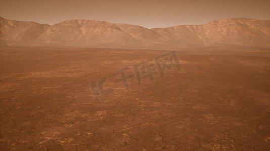 荧光奇妙夜摄影照片_奇妙的火星景观生锈橙色阴影