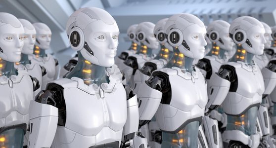 一群机器人. 卡通动漫人物动漫玩具