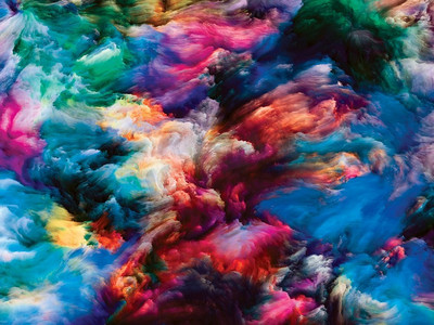 彩色漩涡系列。油画油画色彩运动的图形构图与生活、创意、艺术
