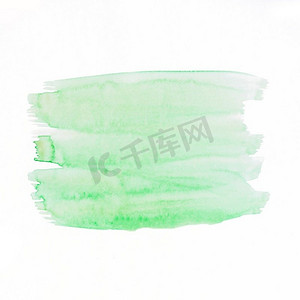 绿色水彩画笔stokes白色背景。高分辨率照片。绿色水彩画笔stokes白色背景。高品质的照片