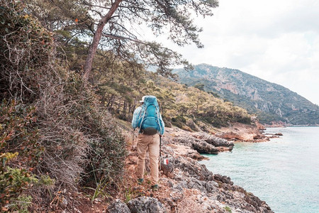 卡瑞安小径上的美丽风景。土耳其爱琴海。