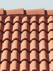 红瓦屋顶纹理建筑背景，房子的细节关闭细节红色瓦屋顶纹理建筑背景红瓦屋顶纹理建筑背景，