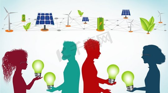 社区电力摄影照片_ 能源，共享，生产者，智能