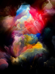 油画主题摄影照片_画云系列创造性抽象的彩色油画的主题的创造性和艺术。