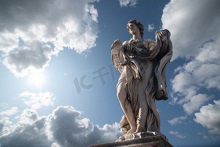 圣安吉尔大桥上的雕像。罗马。意大利
