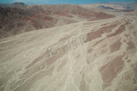 纳斯卡沙漠干涸的河床。秘鲁