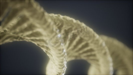 刹车动画摄影照片_DNA链环状双螺旋结构特写动画