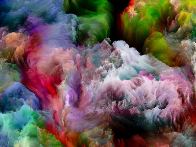 画星云。彩色梦幻系列。由渐变和光谱色调组成的设计，象征着想象力、创造力和艺术绘画