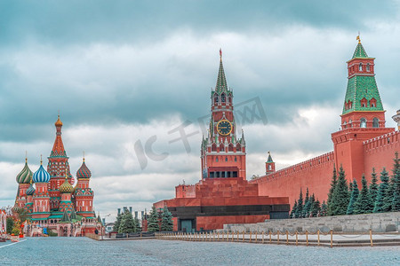  红色，广场，塔，俄罗斯