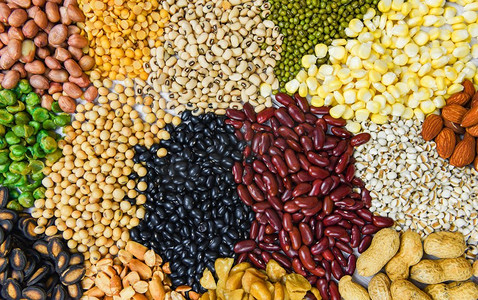 粮食保卫战摄影照片_ 背景，豆，豆，黑色
