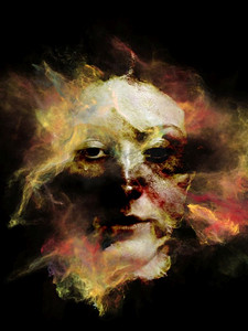 超现实尘埃肖像系列分形烟雾与女性肖像的精神性、想象性与艺术性的安排