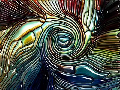 液体图案系列。彩色玻璃设计的背景设计让人想起新艺术运动在自然，美丽和灵性的主题