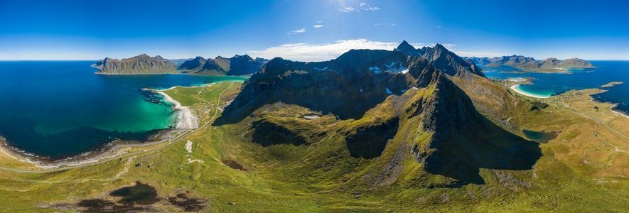  lofoten，空中，北，海