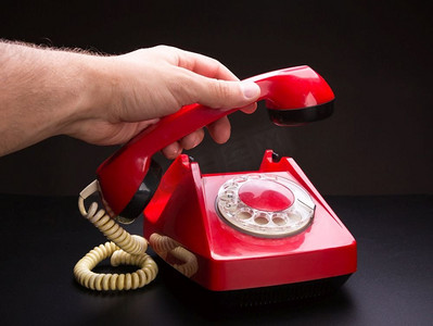 一种红色电话的手提听筒