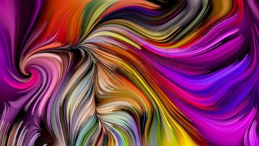 抽象漩涡在丰富的色彩的主题抽象艺术，动态设计和创造力。彩色漩涡系列