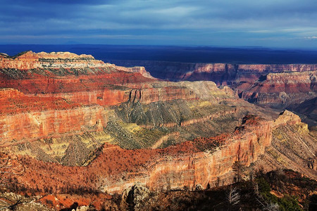 徒步背景摄影照片_美国亚利桑那州大峡谷风景如画。美丽的自然背景。