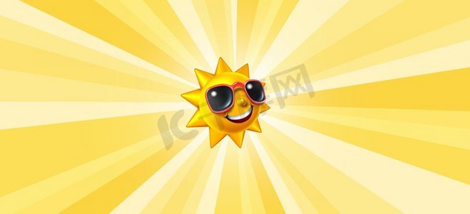 卡通微笑太阳摄影照片_ 太阳，快乐，夏天，乐趣
