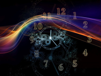 物理元素摄影照片_时间观察时间系列的面孔用于科学、教育和现代技术项目的时钟刻度盘和抽象元素的背景