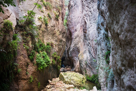 Avakas Gorge的游客塞浦路斯帕福斯区塞浦路斯南部著名的小峡谷。
