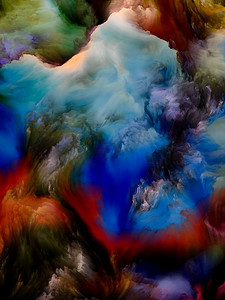 画云彩色梦系列抽象设计的梯度和光谱色调与想象力，创造力和艺术绘画相关