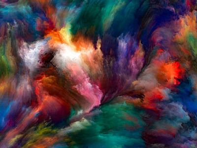 抽象的背景系列。色彩与运动构成的抽象设计--关于艺术、创造力和想象力的主题