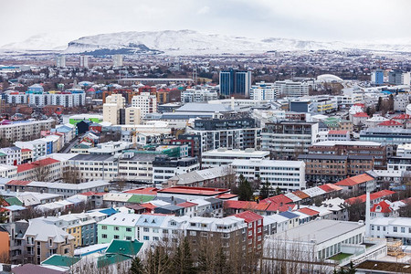 冰岛首都雷克雅未克市鸟瞰图