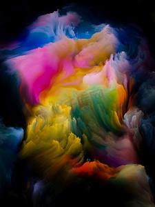 在虚拟画布上的彩色颜料组成的创造力，想象力，内心世界和艺术的主题