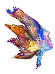 色彩思考系列女性简介执行与充满活力的绘画主题的创造力，想象力，精神和艺术