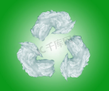 云的形式回收象征。环境友好与可持续发展理念