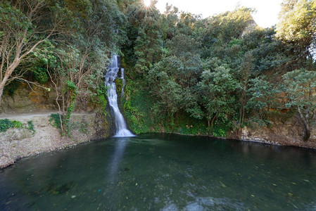 百年花园瀑布，纳皮尔，新西兰