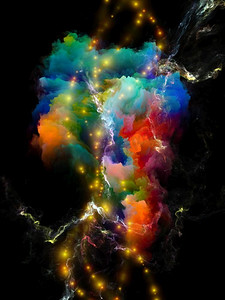 光明星云。宇宙之花系列丰富的彩色纹理的图形组成的主题艺术，设计，创造力和想象力