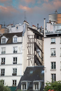 巴黎街头的房子。法国