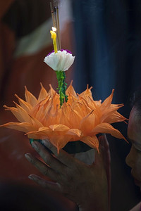  节日，泰国，krathong，泰国