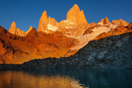 著名的Cerro Fitz Roy—阿根廷巴塔哥尼亚最美丽，最难强调的岩石峰之一