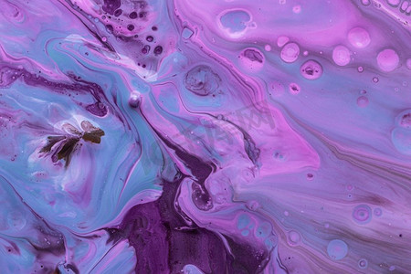 紫色液体丙烯酸浇注画