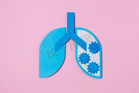新型冠状病毒（COVID）概念与蓝色纸肺