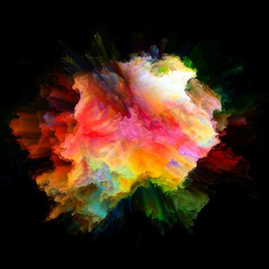 色彩情感系列色彩爆炸在想象、创造性艺术和设计主题上的安排