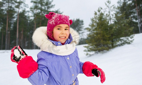  孩子，冬天，玩，雪