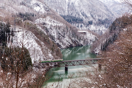 冬日风景雪在桥上的训练