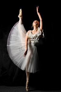 芭蕾舞裙摄影照片_芭蕾舞女演员露腿芭蕾舞裙