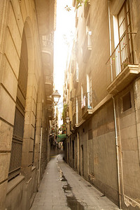 巴塞罗那的老城区街道。西班牙。欧洲。