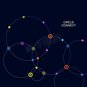 网络模板。数字背景与连接圈。网络模板。数字背景与连接圈
