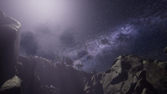 4K天体摄影明星穿越砂岩峡谷壁