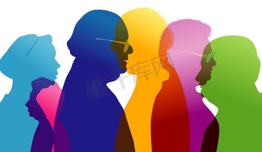 一群老人在聊天.卡通动漫人物图画