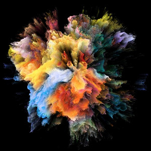 色彩情感系列抽象设计由色彩爆裂飞溅爆炸的主题想象力，创造力艺术和设计