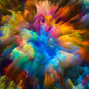 彩色爆炸系列。充满活力的油漆和丰富的质地组成的视觉愉悦的想象力，创造力和艺术作品