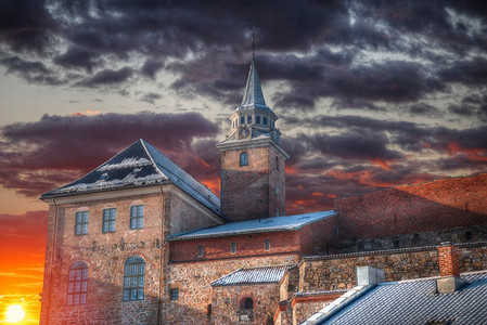 阿克苏摄影照片_阿克苏斯要塞--挪威首都奥斯陆的一座城堡。阿克苏斯城堡--奥斯陆的一座城堡