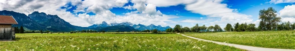 美丽的阿尔卑斯山自然风光。德国、巴伐利亚州、福根西和施万高；
