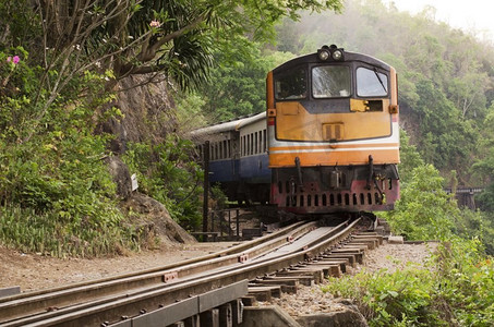 在铁路的火车,泰国